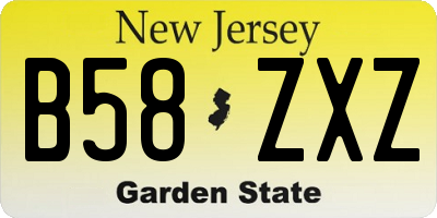 NJ license plate B58ZXZ