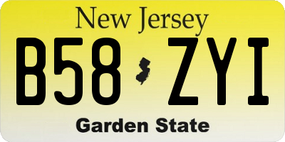 NJ license plate B58ZYI