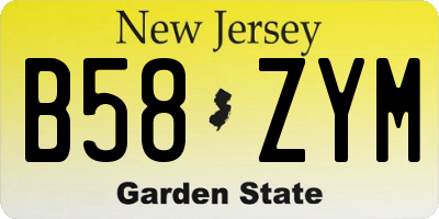 NJ license plate B58ZYM