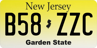 NJ license plate B58ZZC