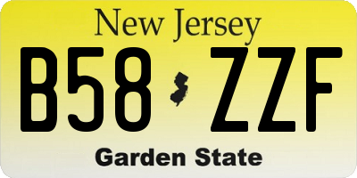 NJ license plate B58ZZF
