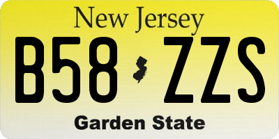 NJ license plate B58ZZS