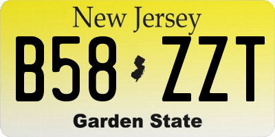 NJ license plate B58ZZT