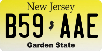 NJ license plate B59AAE