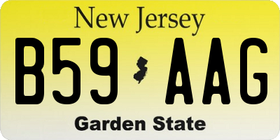 NJ license plate B59AAG