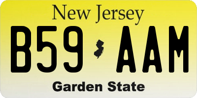 NJ license plate B59AAM