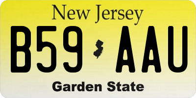 NJ license plate B59AAU
