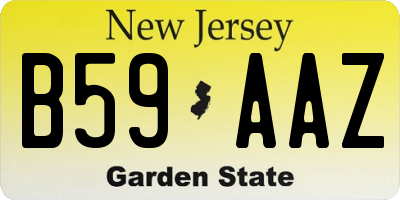NJ license plate B59AAZ
