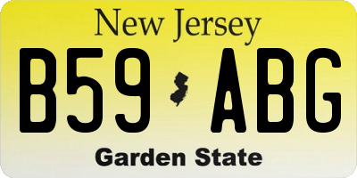 NJ license plate B59ABG