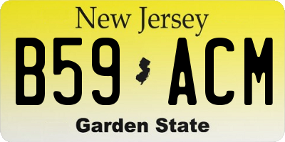 NJ license plate B59ACM