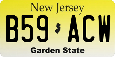 NJ license plate B59ACW