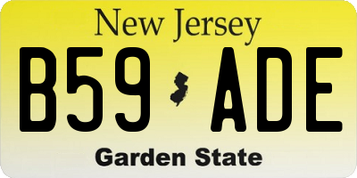 NJ license plate B59ADE