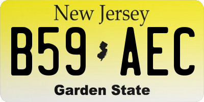 NJ license plate B59AEC