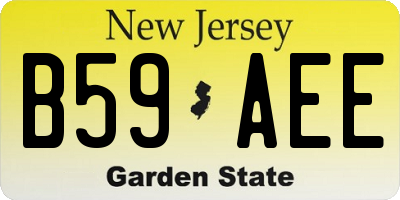 NJ license plate B59AEE