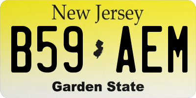 NJ license plate B59AEM