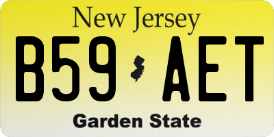NJ license plate B59AET