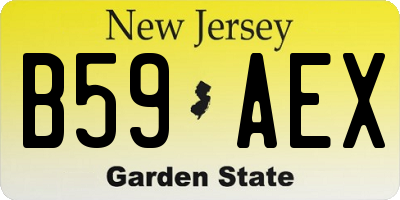 NJ license plate B59AEX