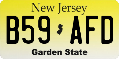 NJ license plate B59AFD