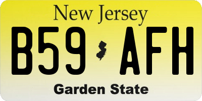 NJ license plate B59AFH