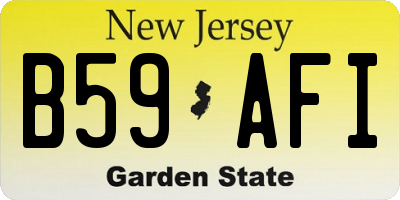 NJ license plate B59AFI