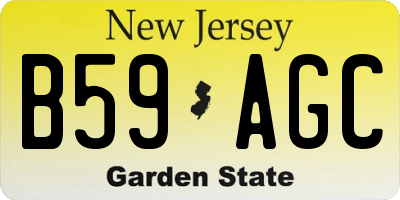 NJ license plate B59AGC