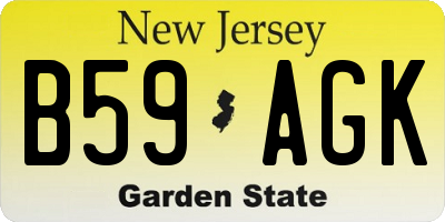 NJ license plate B59AGK