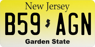 NJ license plate B59AGN