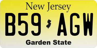 NJ license plate B59AGW