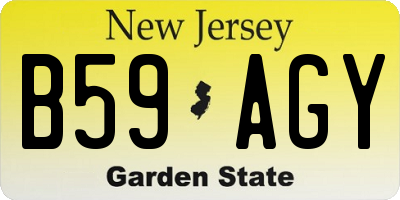 NJ license plate B59AGY