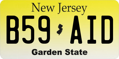 NJ license plate B59AID