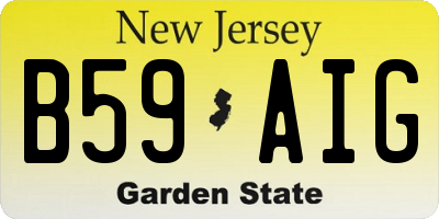 NJ license plate B59AIG
