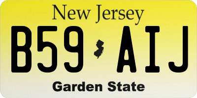 NJ license plate B59AIJ