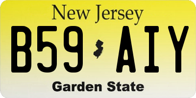 NJ license plate B59AIY