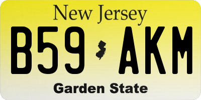 NJ license plate B59AKM