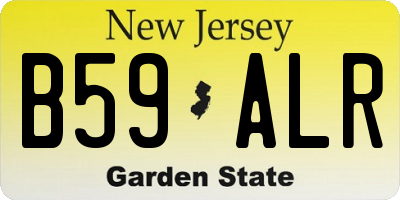 NJ license plate B59ALR