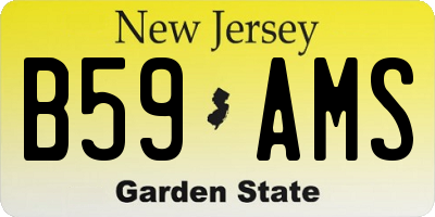 NJ license plate B59AMS