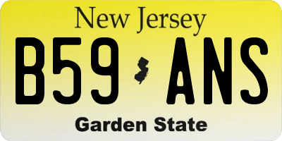 NJ license plate B59ANS