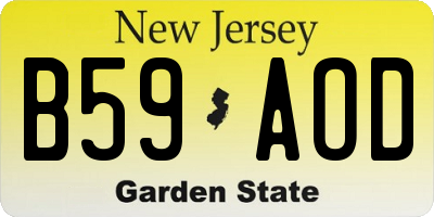 NJ license plate B59AOD