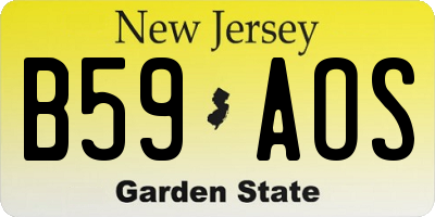 NJ license plate B59AOS
