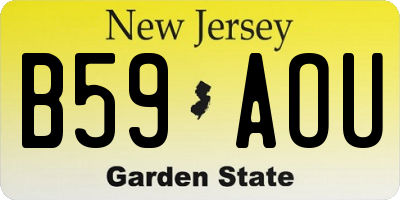 NJ license plate B59AOU