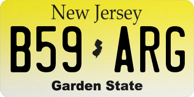 NJ license plate B59ARG