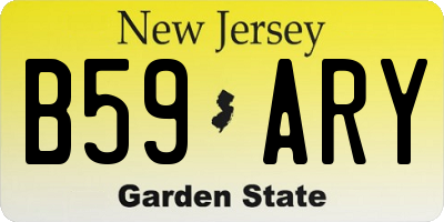 NJ license plate B59ARY
