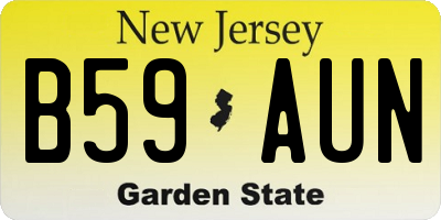 NJ license plate B59AUN