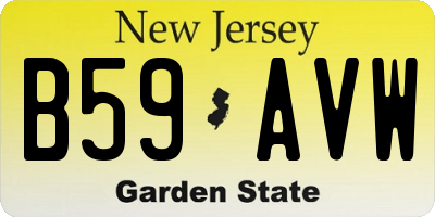 NJ license plate B59AVW