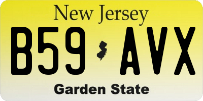 NJ license plate B59AVX