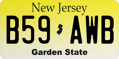 NJ license plate B59AWB