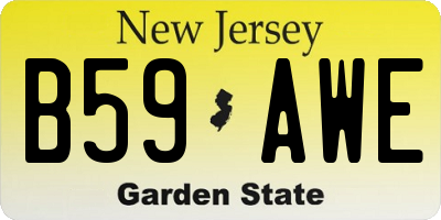 NJ license plate B59AWE