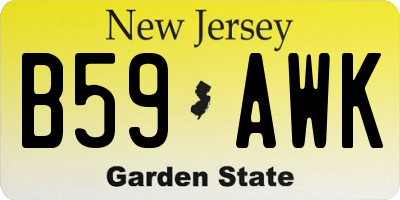 NJ license plate B59AWK