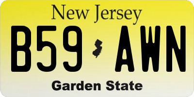 NJ license plate B59AWN