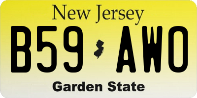 NJ license plate B59AWO